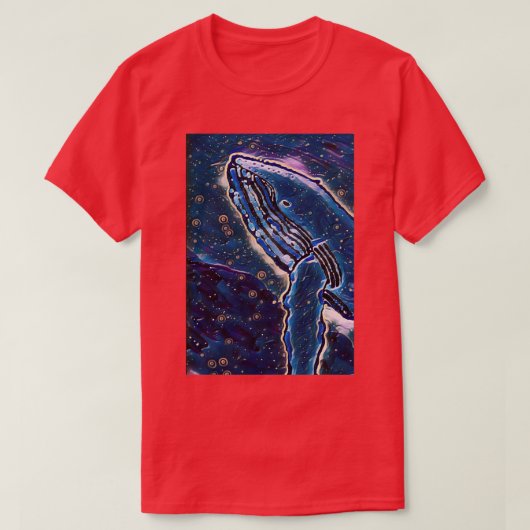 T-shirt Peint puis transformé baleine à bosse en mys (Design devant)