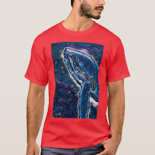 T-shirt Peint puis transformé baleine à bosse en mys