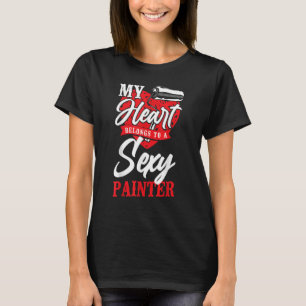 T-shirt Peintre Maison Décoratrice Fille amie Femme Mon co