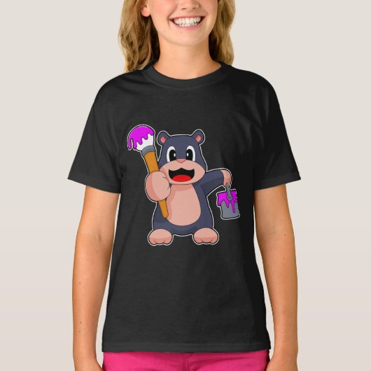 T-shirt Peintre Mole Peintre peinture brosse Peinture (Devant)