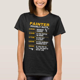 T-shirt Peintre Note Horaire Artiste Peintre Pour Hommes