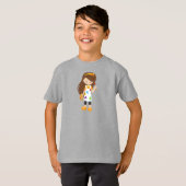 T-shirt Peintre, Peintre, Mignonne fille, Cheveux Brown (Devant entier)