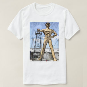 T-shirt Peinture à l'aquarelle de la statue de Driller d'o