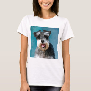 T-shirt Peinture à l'aquarelle de Schnauzer Nain