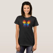 T-shirt Peinture à papillon colorée (Devant entier)