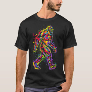 T-shirt Peinture Abstraite Colorée Motif Bigfoot Bigfoot