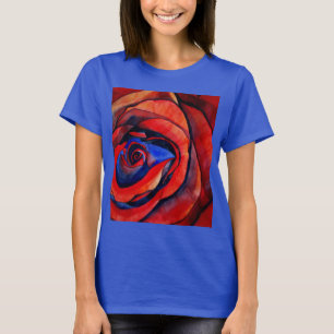 T-shirt Peinture abstraite de rose rouge macro