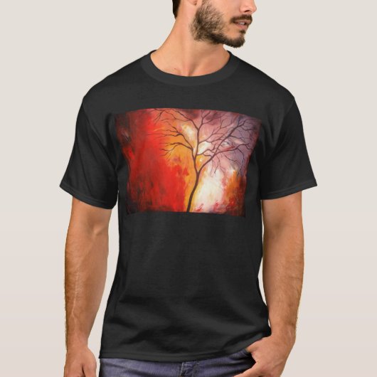 T-shirt Peinture Abstraite de toile d'arbre (Devant)