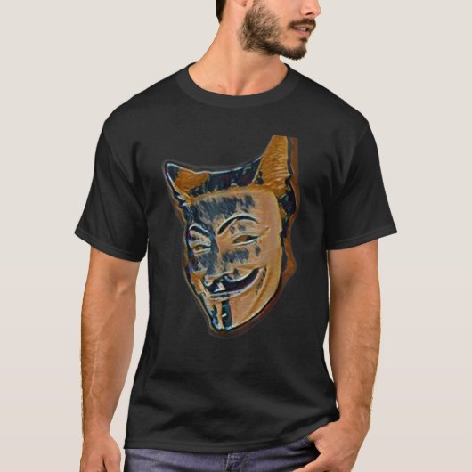 T-shirt Peinture Abstraite Numérique D'Un Chat (Devant)