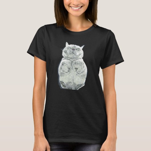 T-shirt Peinture Abstraite Numérique D'un Chat 20 (Devant)