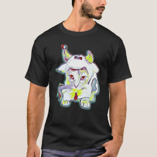 T-shirt Peinture Abstraite Numérique D'un Chat 35