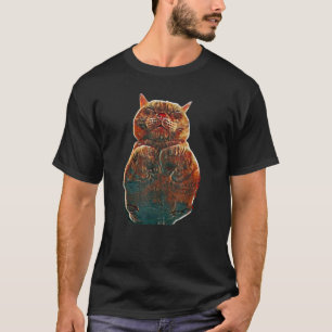 T-shirt Peinture Abstraite Numérique D'un Chat 38