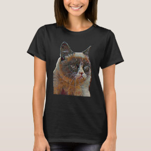 T-shirt Peinture Abstraite Numérique D'un Chat 57