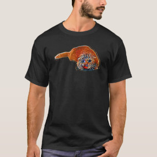 T-shirt Peinture Abstraite Numérique D'un Chat 6
