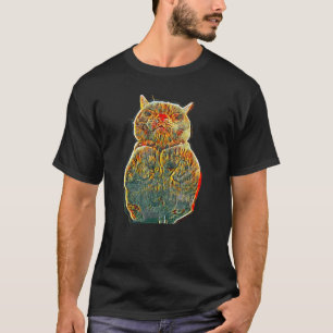 T-shirt Peinture Abstraite Numérique D'un Chat 7