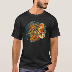 T-shirt Peinture Abstraite Numérique D'un Chat 76