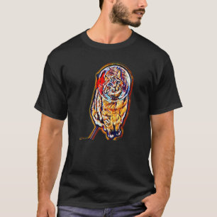 T-shirt Peinture Abstraite Numérique D'un Chat 9