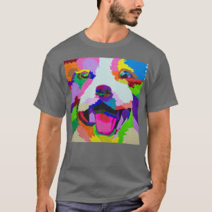 T-shirt Peinture Acrylique Corgi colorée Design-173
