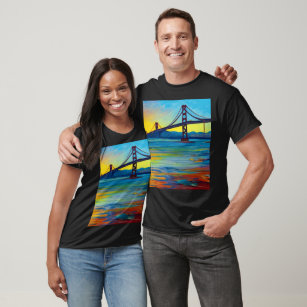 T-shirt Peinture acrylique, San Francisco Bay Bridge, Couc