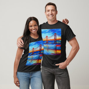 T-shirt Peinture acrylique, San Francisco Bay Bridge, Couc