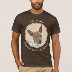 T-shirt Peinture américaine sans poil Terrier - Chien Art