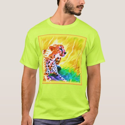 T-shirt Peinture animale puissante de Cheetah. Commandez d (Devant)