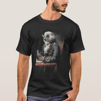 T-shirt Peinture antique Corgi Le Literat chiens heureux l