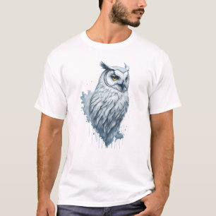 T-shirt Peinture aquarelle de la Chouette blanche