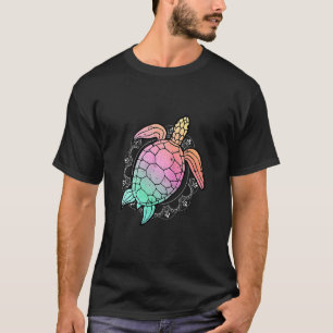 T-shirt Peinture aquarelle de tortue marine Cool Rose Zoo