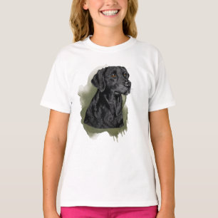 T-shirt Peinture aquarelle Labrador Retriever noir