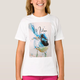 T-shirt Peinture aquarelle Troglodyte bleu Oiseaux austral