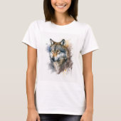 T-shirt Peinture aquarelle Wolf (Devant)