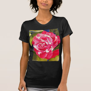 T-shirt Peinture artistique de fleurs à l'aquarelle Caméli