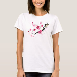 T-shirt Peinture artistique de fleurs de cerisier Sakura r
