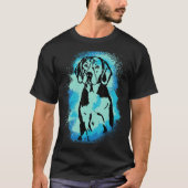 T-shirt Peinture beagle bleu Design Chien Maman Papa_1 (Devant)