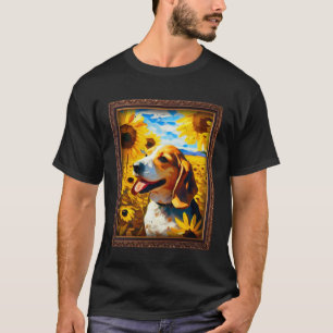 T-shirt Peinture beagle Fleur de tournesol Maman Femmes Fl