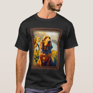 T-shirt Peinture Bloodhound Tournesol Fleur Maman Femmes F