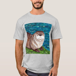 T-shirt Peinture Cheeky River Otter