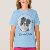 T-shirt Peinture Collie Bordure - Joli Chien d'origine T-S (Devant)