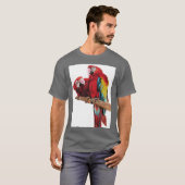 T-shirt Peinture couleur rouge Macaw Aquarelle (Devant entier)