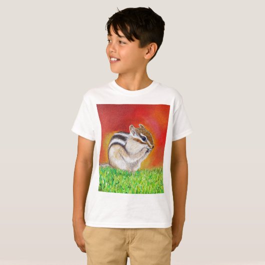 T-shirt Peinture Cute Chipmunk (Devant entier)