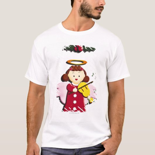 T-shirt Peinture d'ange jouant le violon, illustration (Devant)