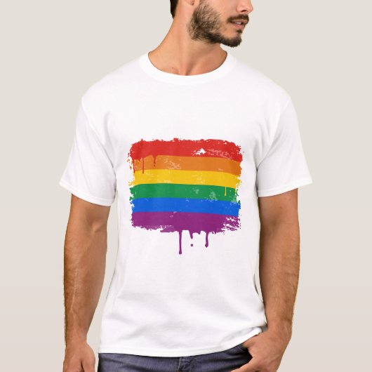 T-shirt Peinture d'arc-en-ciel (Devant)