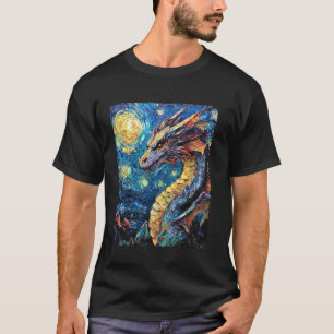T-shirt Peinture d'art moderne Van Gogh Nuit étoilée Drago