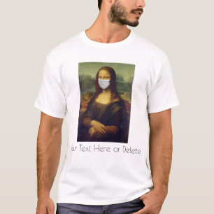 T-shirt Peinture d'art Mona Lisa avec masque facial