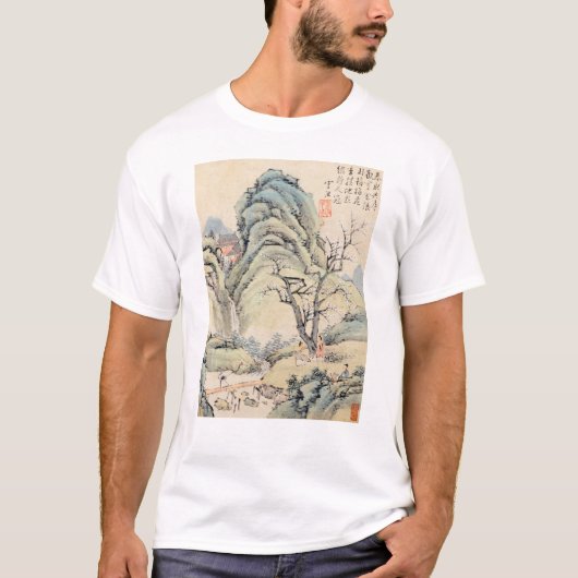 T-shirt Peinture d'art traditionnelle du village chinois (Devant)