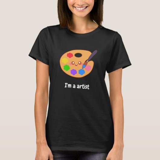 T-shirt Peinture d'artiste colorée (Devant)