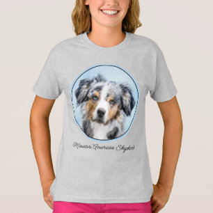 T-shirt Peinture de Berger Américain Miniature - Art Canin