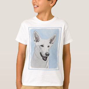 T-shirt Peinture de berger blanc - jolie art original de c