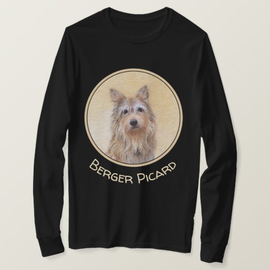 T-shirt Peinture de Berger Picard - Cute Original Dog Art (Design devant)